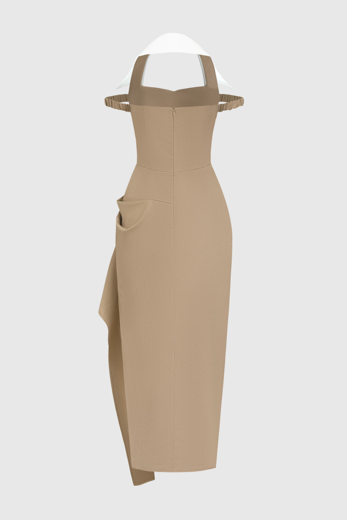 Yarin Collar Draped Midi Dress