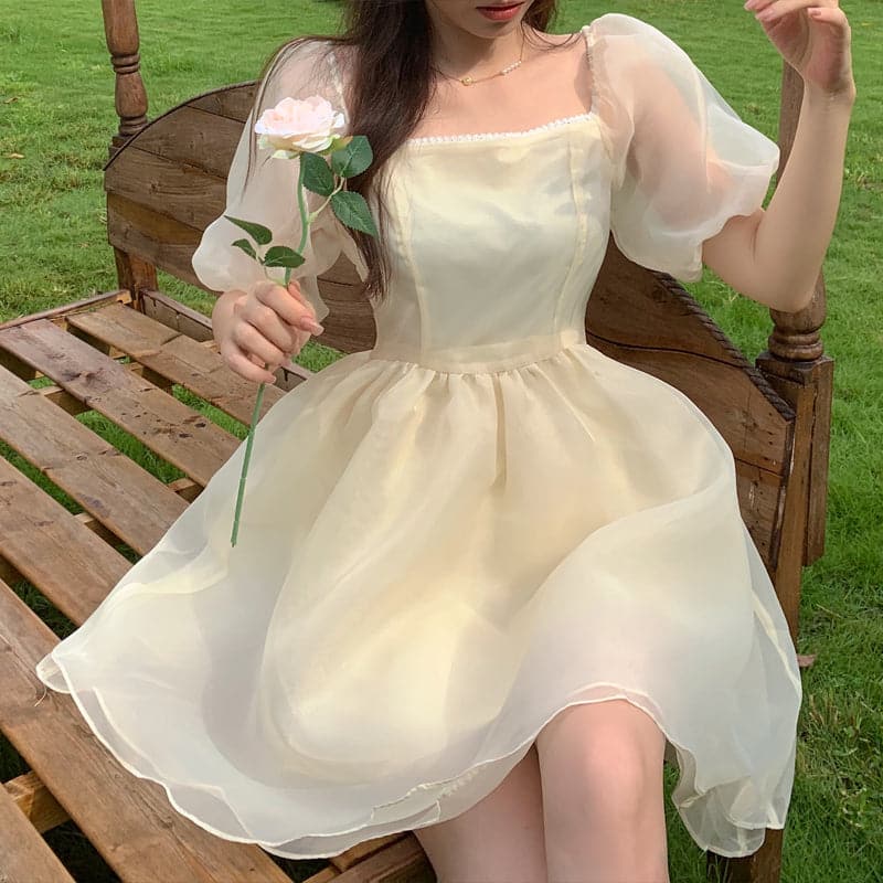DressBetty - Yellow Elegant Princess Dress