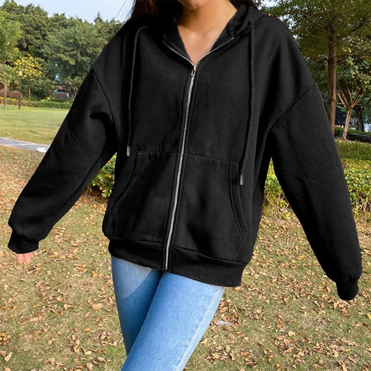 DressBetty - Solid Color Simple Zip-Up Coats