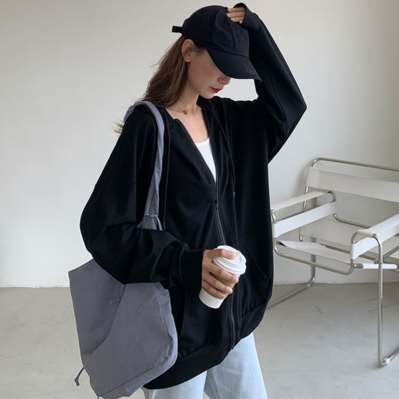 DressBetty - Solid Color Simple Zip-Up Coats