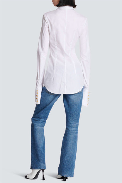 Zahra Gold Buttons Fitted Shirt