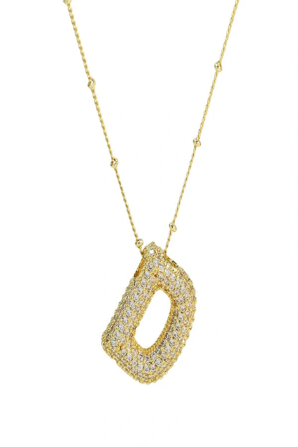 Savannah Diamond Bubble Letter Necklace