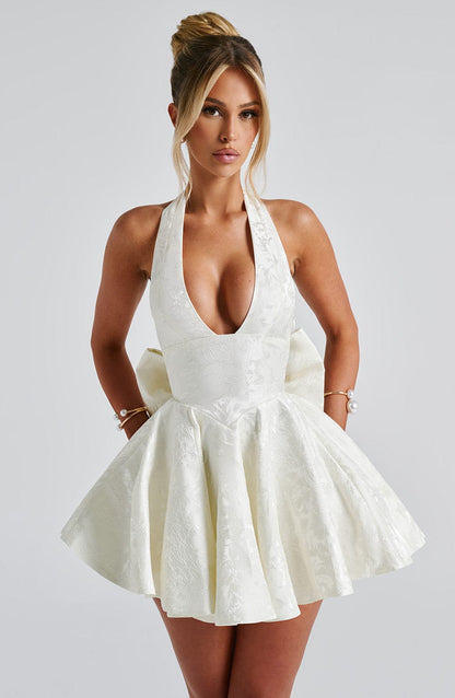 Alessandra - Floral Jacquard Mini Dress
