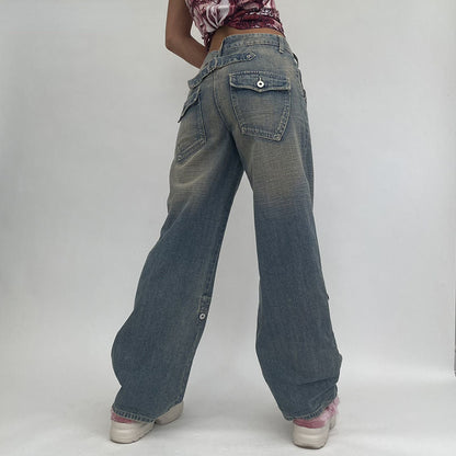 DressBetty - High Waist Vintage Oversized Casual Streetwear Harajuku Straight wide Leg Jeans