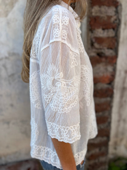 Eva | Luxurious blouse with beautiful pattern