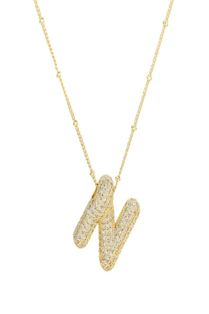 Savannah Diamond Bubble Letter Necklace