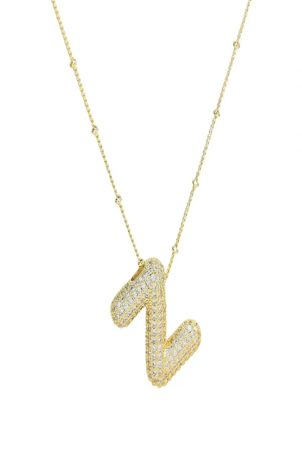 Savannah Diamond Bubble Letter Necklace