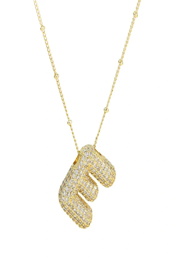Savannah Diamond Bubble Letter Necklace