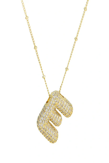 Savannah Diamond Bubble Letter Necklace