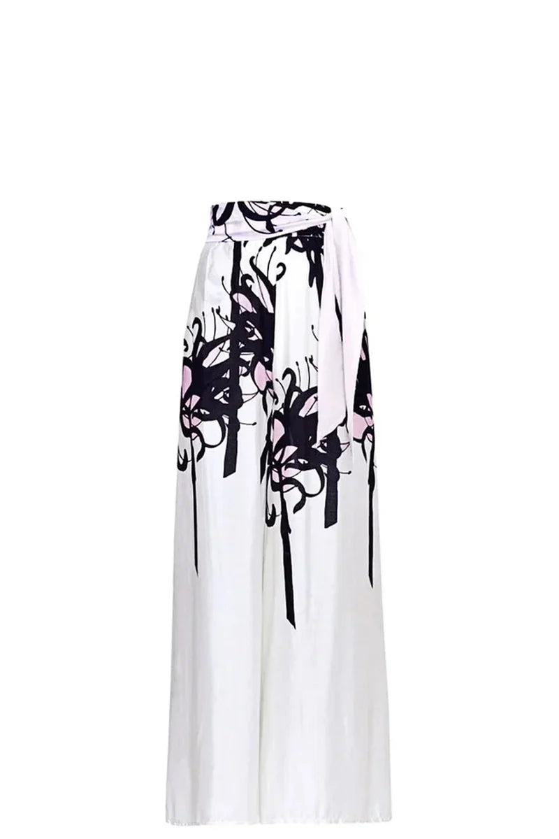 Chinese Ink Print One Piece Swimsuit Set