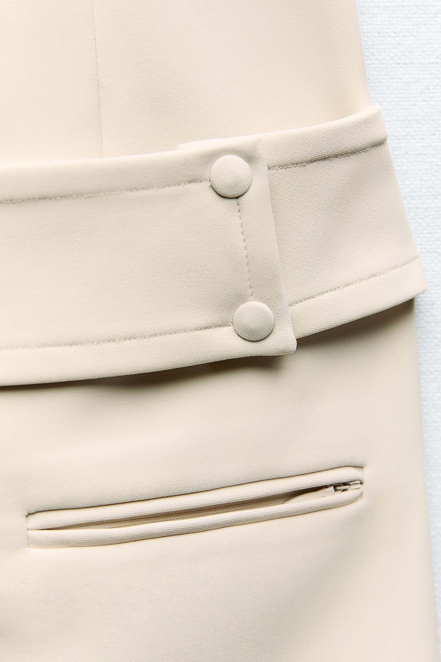 Ivory Belted Button Mini Dress