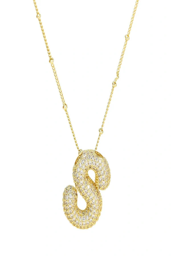 Savannah Diamond Bubble Letter Necklace