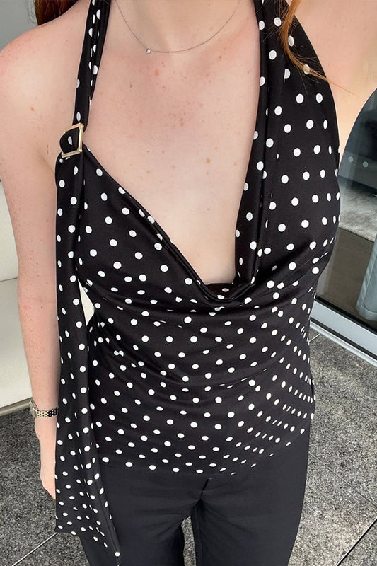 Polka Dot V Neck Cami Blouse