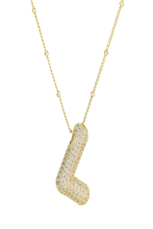 Savannah Diamond Bubble Letter Necklace