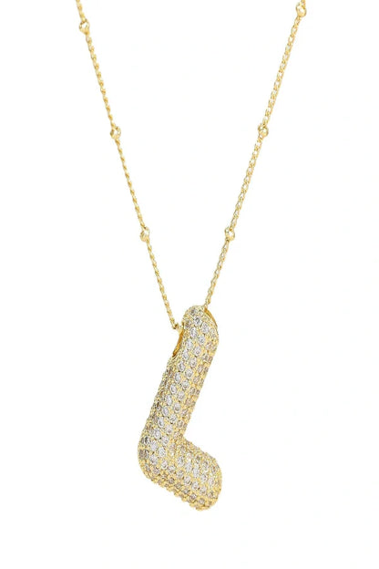 Savannah Diamond Bubble Letter Necklace