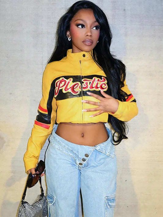 Embroidered Varsity Faux Jacket