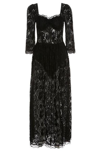 Esther Sweetheart Lace Maxi Dress
