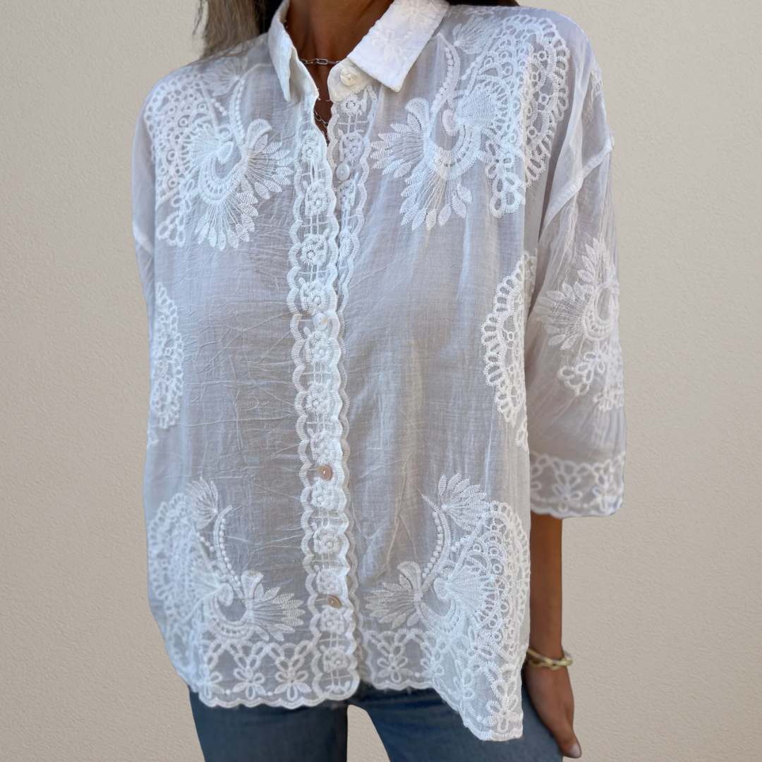 Eva | Luxurious blouse with beautiful pattern