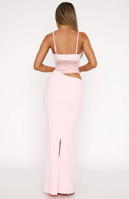 Aria - Mesh Cut-Out Maxi Dress