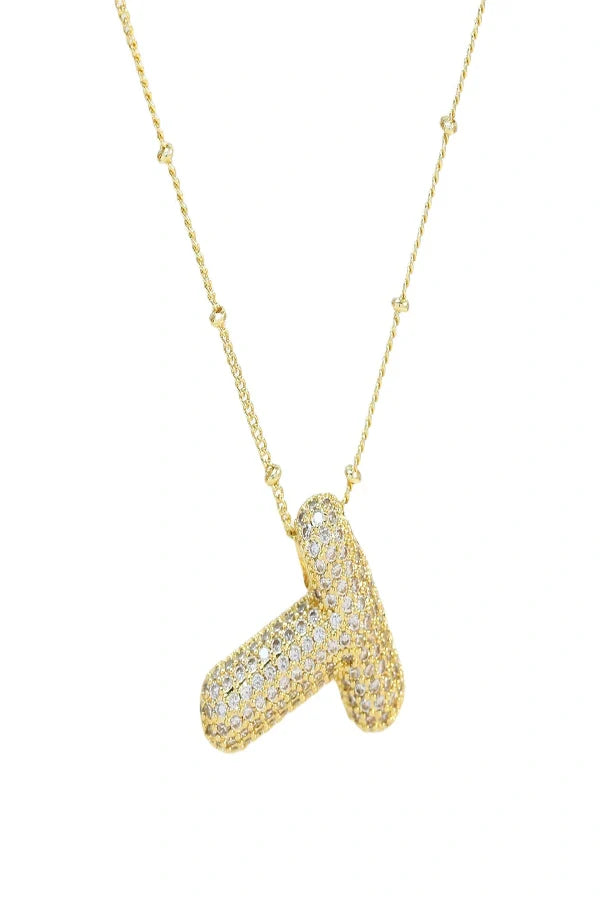 Savannah Diamond Bubble Letter Necklace