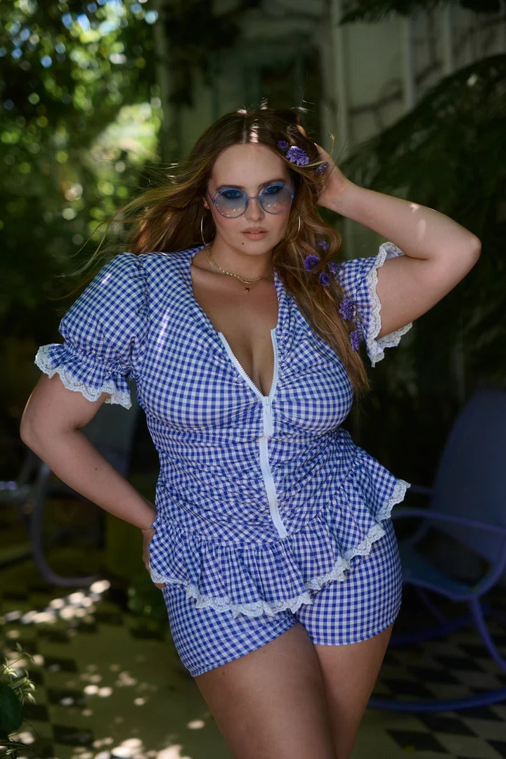 Gingham Sailor Swimsuit Set
