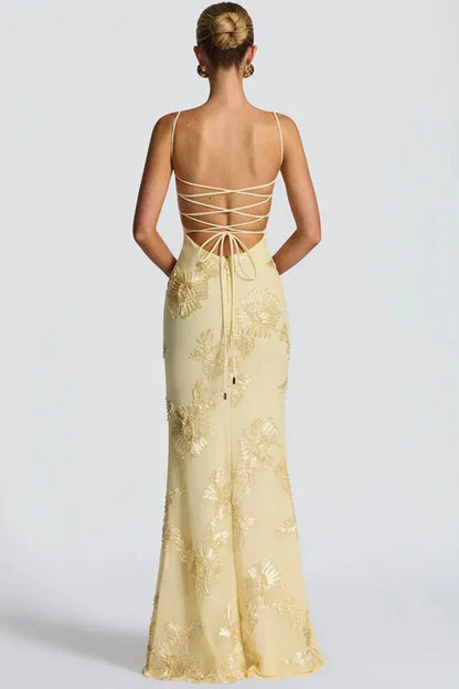 Elegant Slim Mesh Maxi Dress
