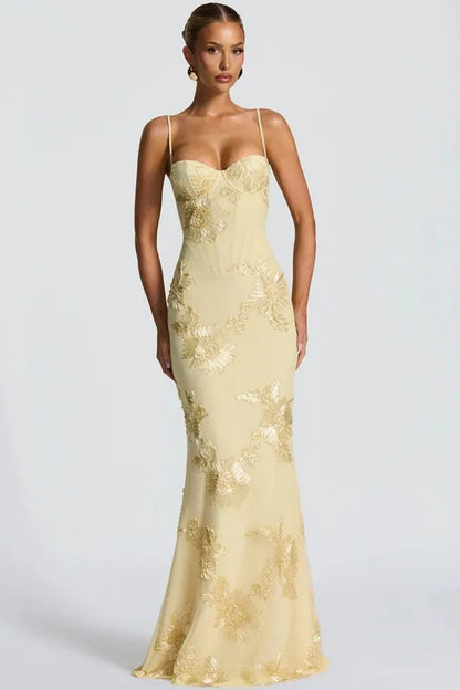 Elegant Slim Mesh Maxi Dress