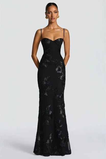 Elegant Slim Mesh Maxi Dress