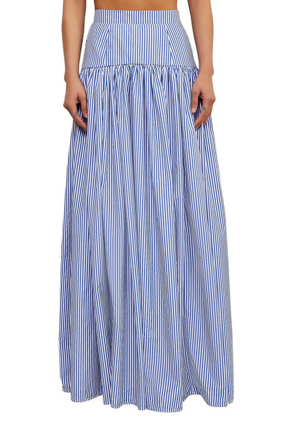 Blue Bar Skirt Set