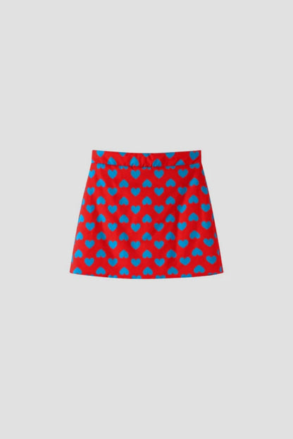 Love Dot Stand Collar Skirt Set