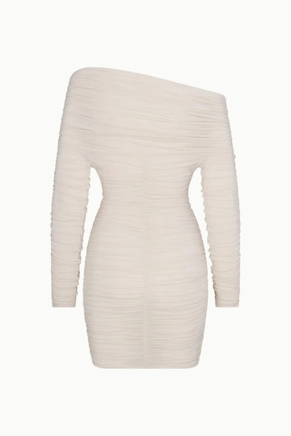 Long Sleeve Ruched Mini Dress
