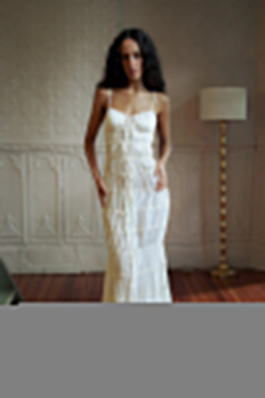 With Thin Straps Pleated Layered Maxi Boho Dress