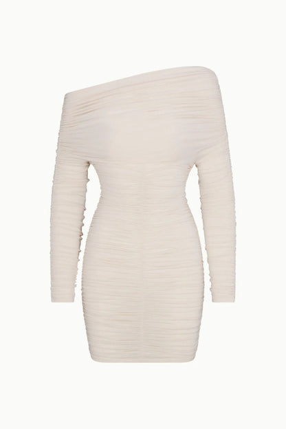Long Sleeve Ruched Mini Dress