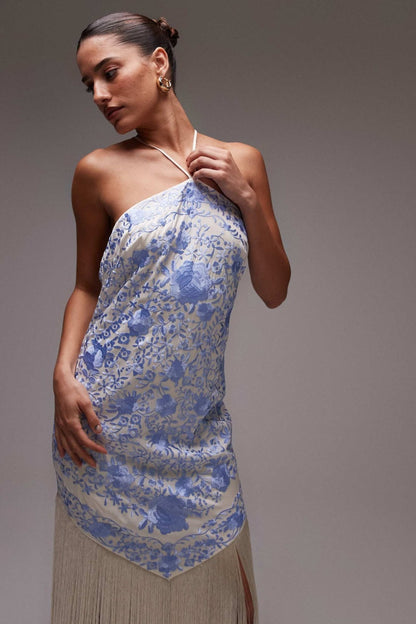 Tassel Halterneck Midi Dress