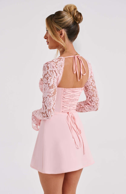 Calyssa - Elegant Tie-Back Mini Dress