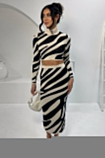 Lena Zebra Print Knit Set