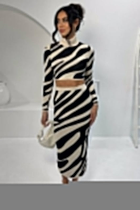 Lena Zebra Print Knit Set