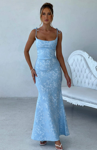 Natalie - Floral Drape Maxi Dress