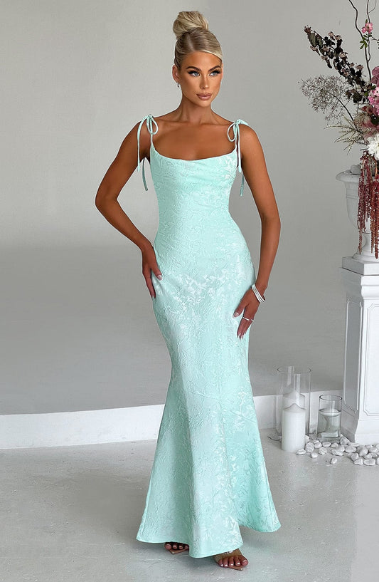 Natalie - Floral Drape Maxi Dress