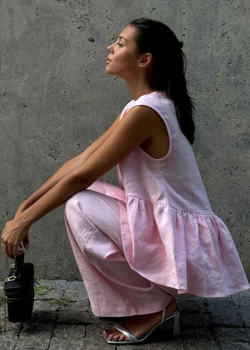 Arlise - Flowy Sleeveless Linen Set