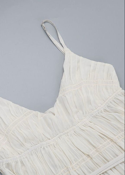 Serena - Pleated Spaghetti Strap Maxi Dress