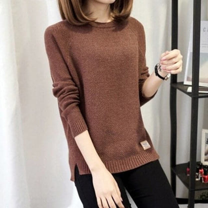 DressBetty - Women Long Sleeve Top Knitted Shirt Blouse Sweatshirt Loose Solid Jumper