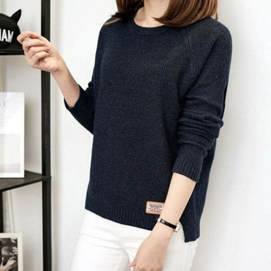 DressBetty - Women Long Sleeve Top Knitted Shirt Blouse Sweatshirt Loose Solid Jumper