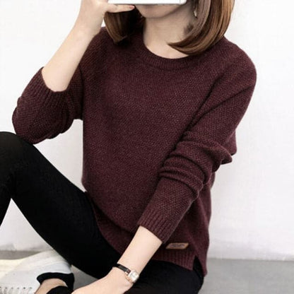 DressBetty - Women Long Sleeve Top Knitted Shirt Blouse Sweatshirt Loose Solid Jumper