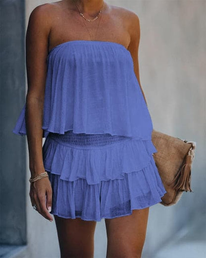 DressBetty - Fashion Women Summer Elegant Off Shoulder Layered Ruffle Romper