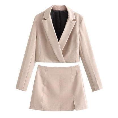 DressBetty - Women Cropped Blazer 2 piece set