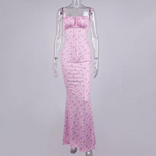 DressBetty - Cryptographic Floral Print Cottagecore Elegant Sleeveless Maxi Sundress