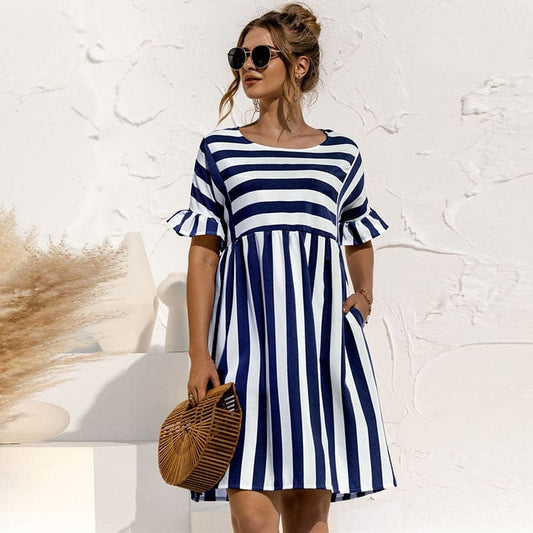 DressBetty - Women Summer Dress Cute Loose Print Sleeves Dresses