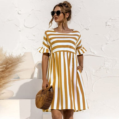 DressBetty - Women Summer Dress Cute Loose Print Sleeves Dresses