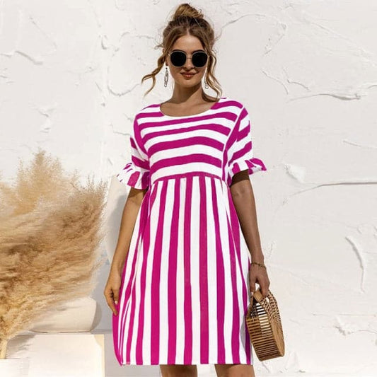 DressBetty - Women Summer Dress Cute Loose Print Sleeves Dresses